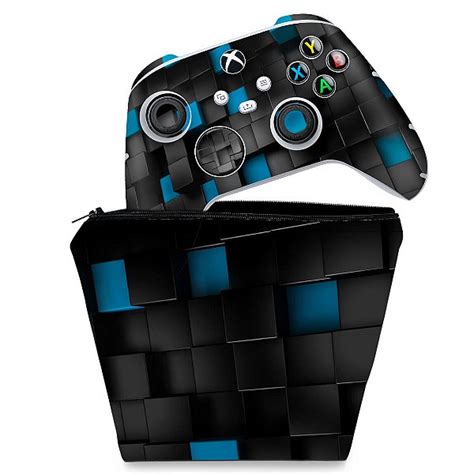 Kit Capa Case E Skin Xbox Series S X Controle Cubos Pop Arte Skins