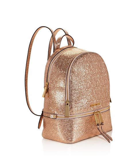 Michael Michael Kors Rhea Zip Metallic Medium Leather Backpack Lyst