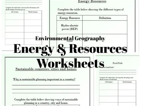 Geography Energy And Resources Worksheets Teaching Resources