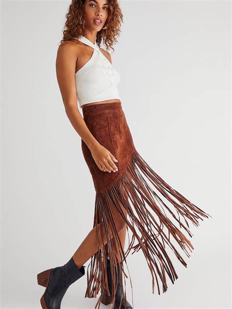 Brown Fringe Skirt