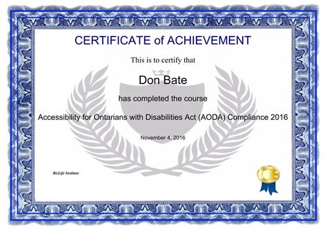 Aoda Certificate Ppt