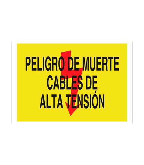 Señal advertencia pictorama y texto Peligro muerte cables alta tensión