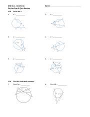 Circles Part Review Docx Gse Acc Geometry Circles Part Quiz