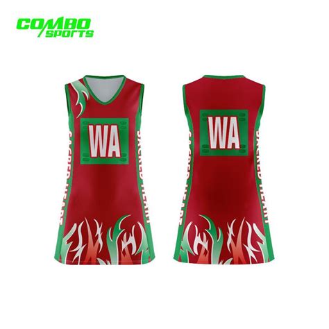 OEM Digital Printing Logo Sublimation Netball Wear Netball Dresses With