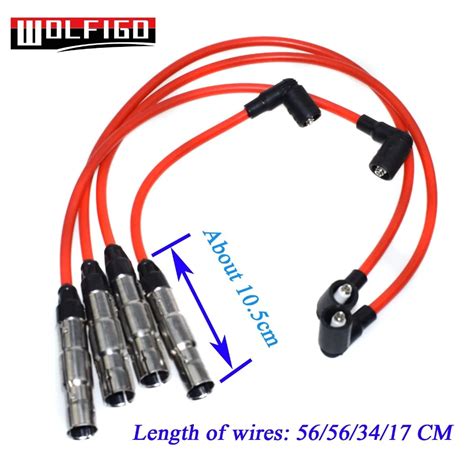 WOLFIGO juego de cables de bujía de encendido STD para VW Golf Jetta