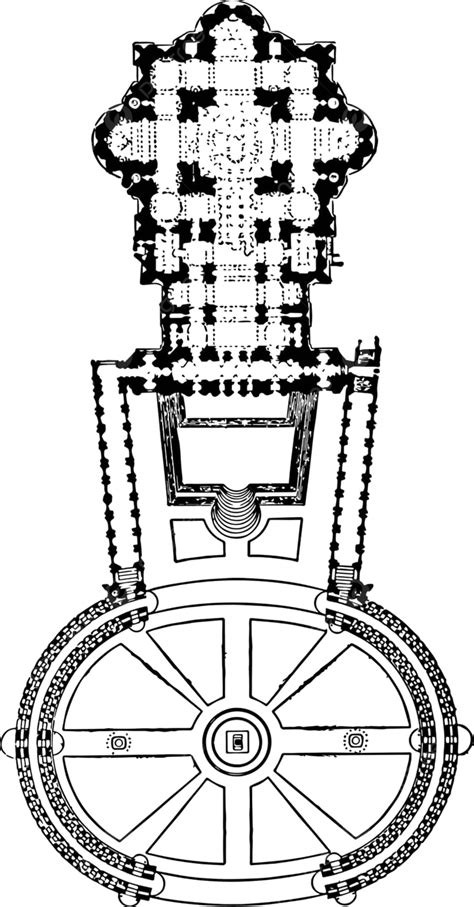 Ukiran Vintage Tata Letak Basilika Santo Petrus Di Roma Dari Tahun