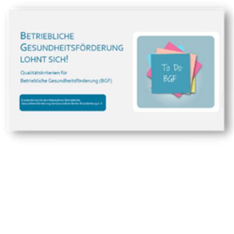 Gbb 6 Qualitätskriterien Für Betriebliche Gesundheitsförderung Bgf