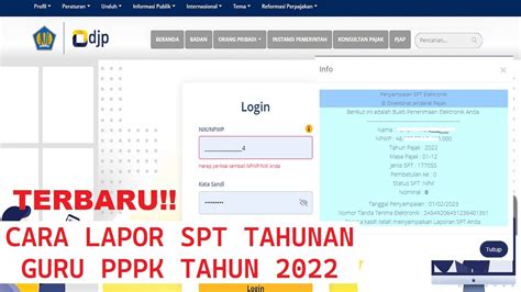 Cara Lapor Spt Tahunan Guru Pppk Terbaru Penghasilan Dibawah Jt