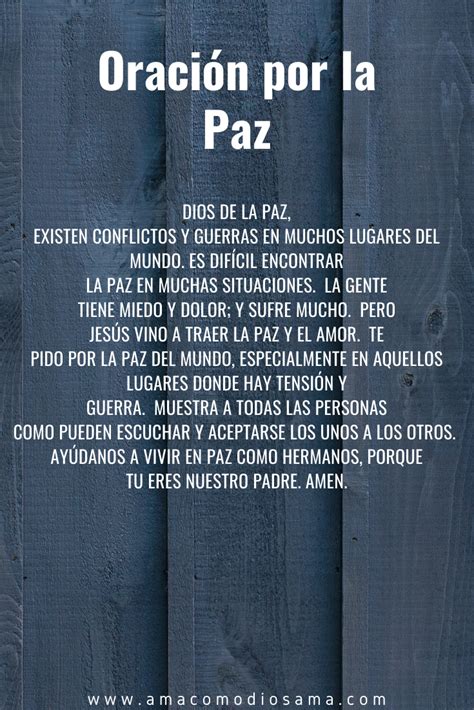 Oración por la Paz Ama Como Dios Ama Oraciones por la paz Paz