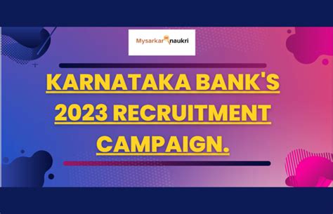 Best Karnataka Bank Recruitment My Sarkari Naukri