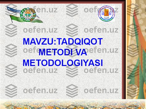 TADQIQOT METODI VA METODOLOGIYASI