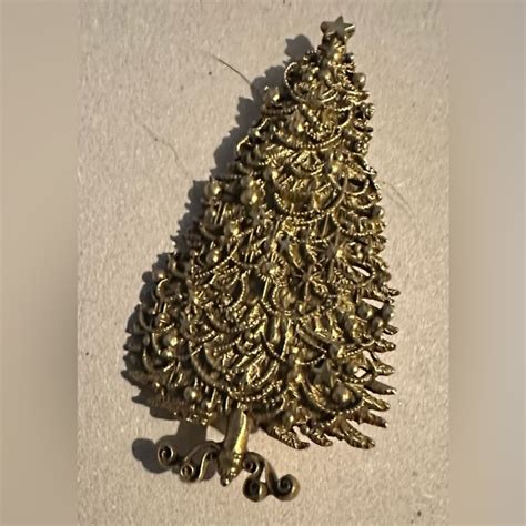 Jewelry Vintage Gold Tone Christmas Tree Brooch Poshmark