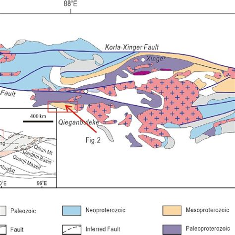 A Geological Map Showing The Spatial Distribution Of Precambrian