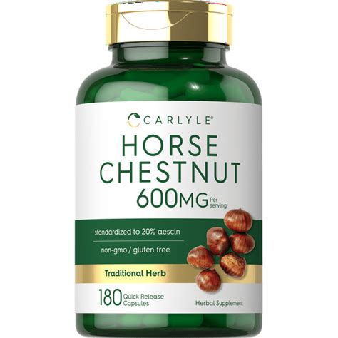Horse Chestnut Extract | 600mg | 180 Capsules | by Carlyle - Walmart.com
