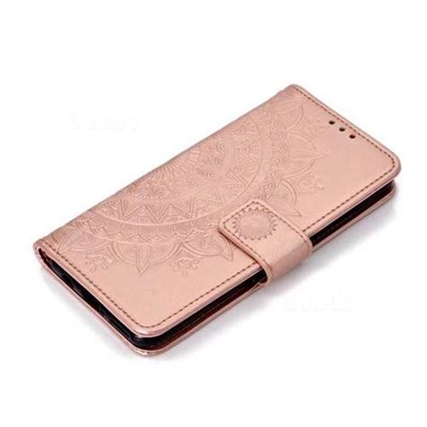 Intricate Embossing Datura Leather Wallet Case For Huawei P Lite