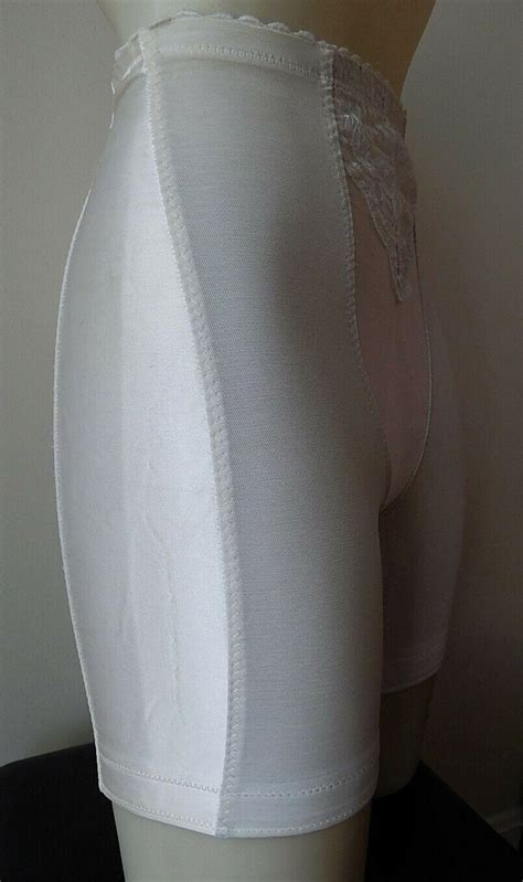 Vintage Glamorise Long Leg Panty Girdle Satin Panels Sz 28m 3836377834