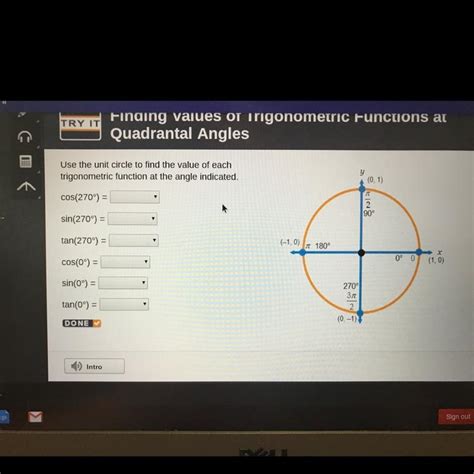 Use The Unit Circle To Find The Value Of Each Trigonometric Function At