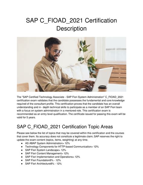 Ppt Sap C Fioad 2021 Certification Description Powerpoint Presentation Id 12234292