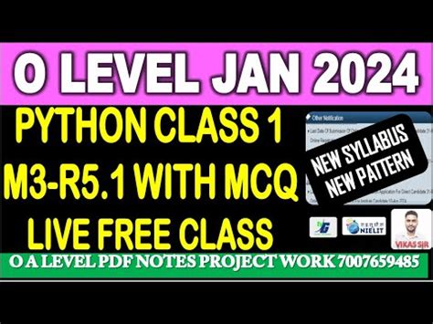 O Level Python Class Jan Python Live Class For O A Level M R