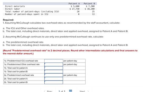 Solved Mccullough Hospital Uses A Job Order Costing System Chegg