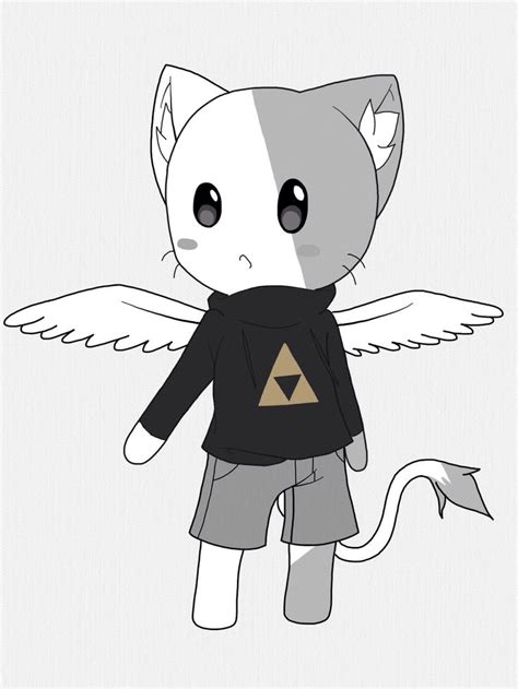 Mon Petit Pashi En Noir Et Blanc Avec Le Symbole De La Triforce Dans