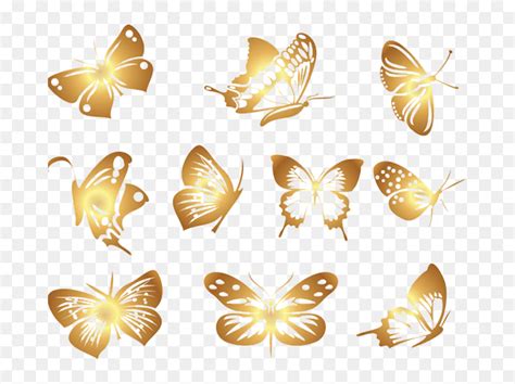 Butterfly Euclidean Vector Clip Art - Transparent Butterfly Gold Png ...