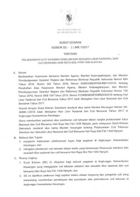 Pdf · A B C Surat Edaran Nomor Se Mk12017 Tentang Pelaksanaan Cuti Tahunan Sebelum Dan