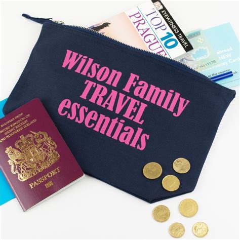 Personalised Travel Document Pouch Travel Organiser