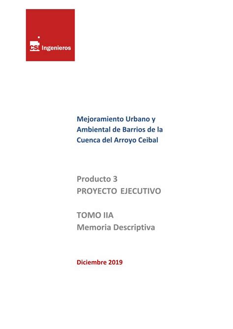 PDF Producto 3 PROYECTO EJECUTIVO TOMO IIA Memoria Descriptiva