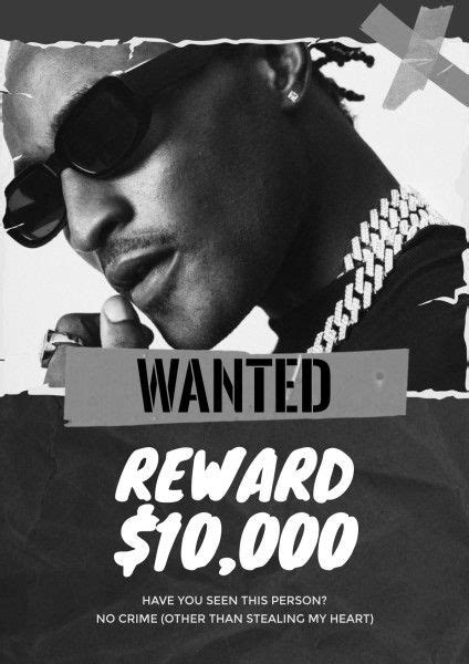 Black And White Monochrome Photo Wanted Poster Template and Ideas for ...