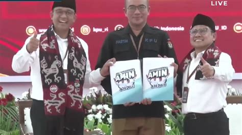 Pasangan Anies Baswedan Muhaimin Iskandar Resmi Daftar Pilpres