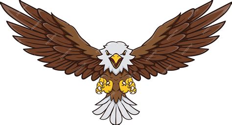 Premium Vector Cartoon Eagle Flying On White Background