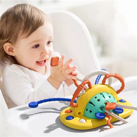 Montessori Silicone Puxar Cordas Brinquedos Beb Denti O Brinquedos