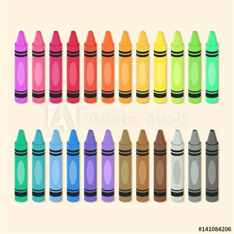 Crayons Set Colorful Back To School Supplies Vector Illustration