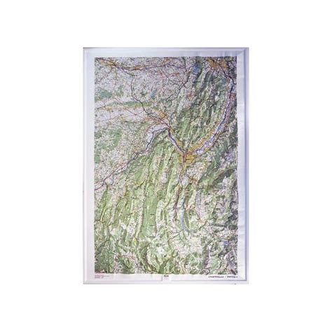 Carte IGN En Relief Du Massif De La Chartreuse Et Du Vercors 80x113 Cm