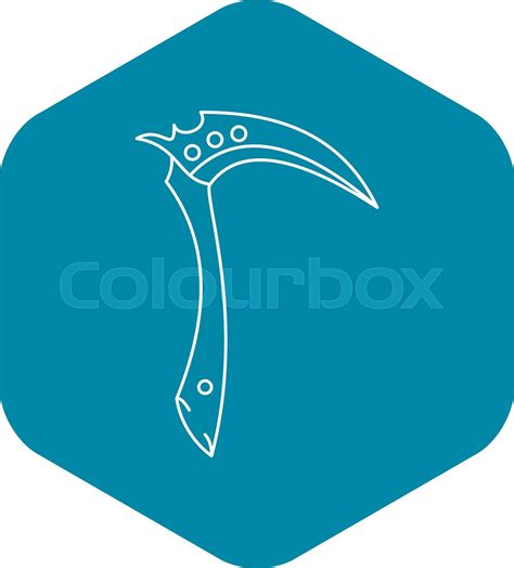 Kama Traditional Asian Weapon Icon Outline Style Stock Vector