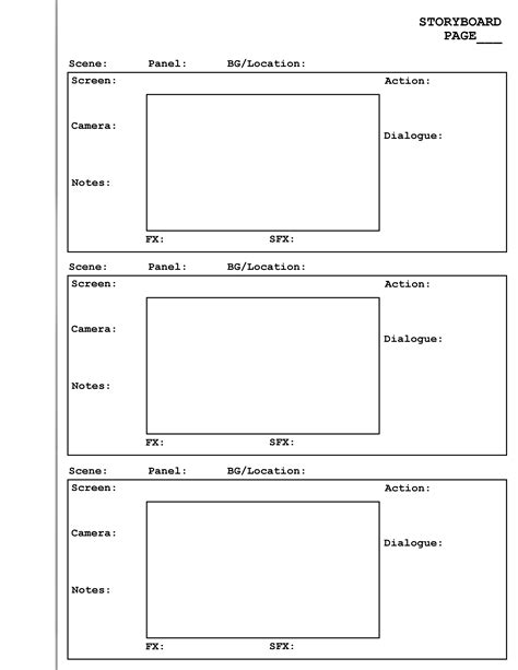 Printable Storyboard Templates