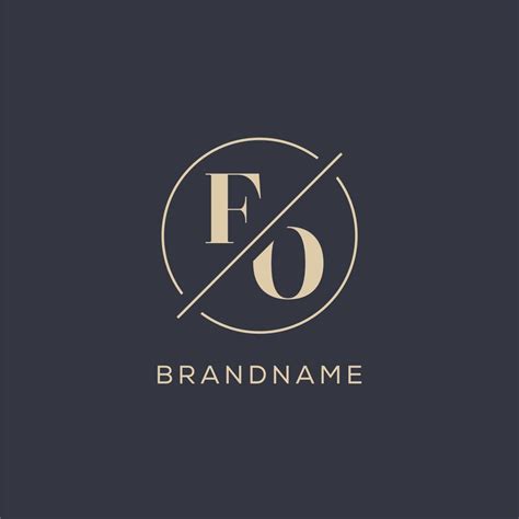 Initial Letter Fo Logo With Simple Circle Line Elegant Look Monogram