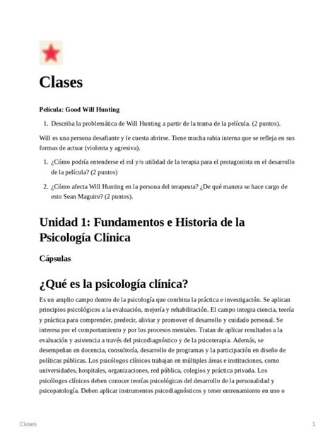 Clases Introducción A La Psicología Clínica Pdf Psicoterapia Sicología