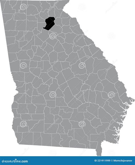 location map   hall county  georgia usa stock vector