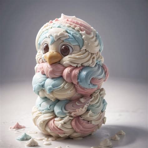 Premium Ai Image A Colorful Cake Sculpture Of A Bird Made Of Icing