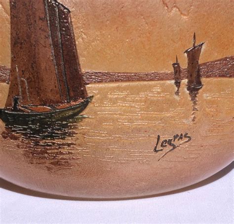 Proantic Vase Decorated With Boats From The Pornic Series By Francois