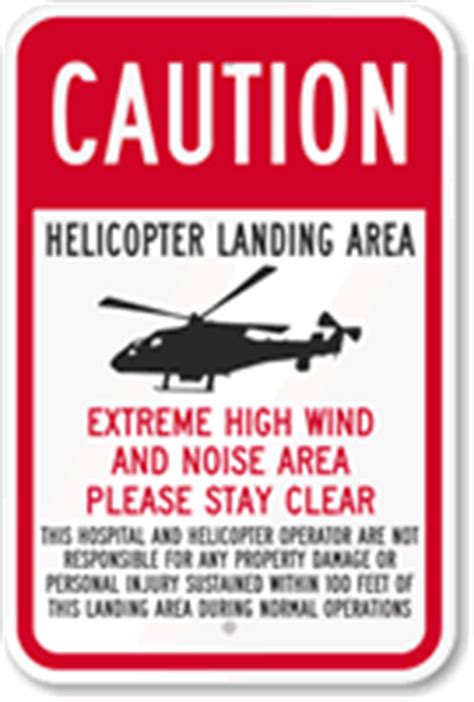 Helicopter Landing Area With Graphic Sign Sku K