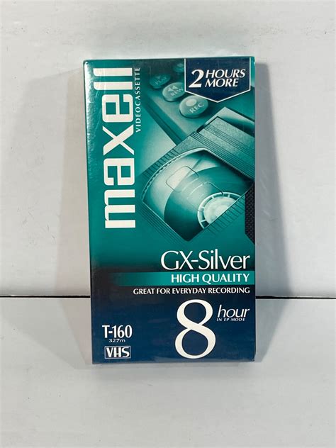 Maxell Gx Silver T 160 VHS Tape Videocassette 8 Hour Tape Etsy