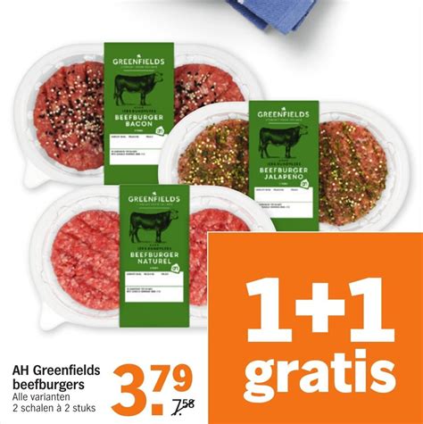 Ah Greenfields Beefburgers Aanbieding Bij Albert Heijn