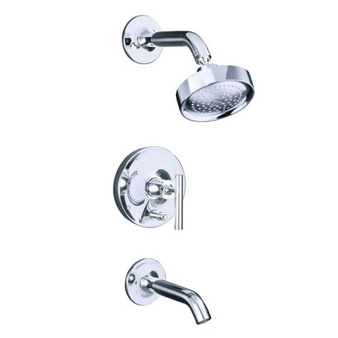 Kohler Purist 1 Handle Tub And Shower Faucet Trim In Polished Chrome K T14420 4 Cp The Home Depot