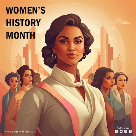 Premium Psd Free Psd Womens History Month Social Media Poster Design