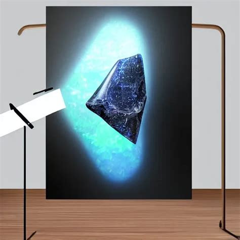 A Giant Gemstone Mineral In A Dark Blank Room With Stable Diffusion