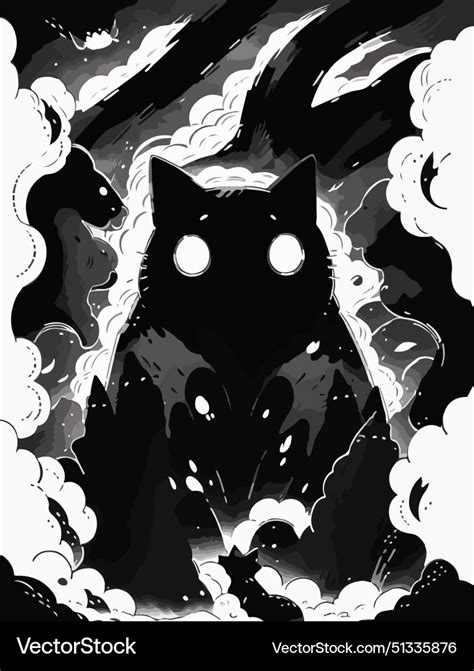 Mystical Cat In The Fog Royalty Free Vector Image