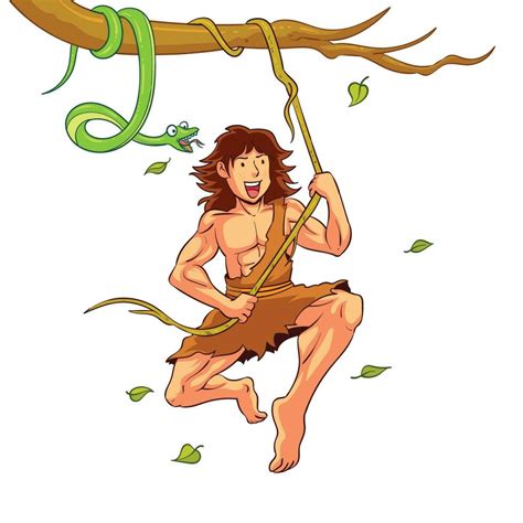 hand drawn tarzan swinging in the forest 12863090 Vector Art at Vecteezy